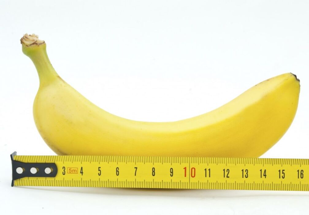 The measurement of the banana symbolizes the measurement of the penis after the enlargement surgery