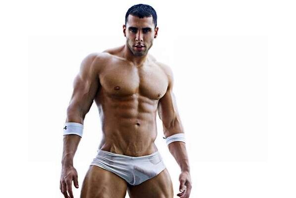 A sports man with a large member